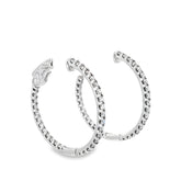 14k White Gold 1.25ct G SI1 Round Diamond Hoop Earrings
